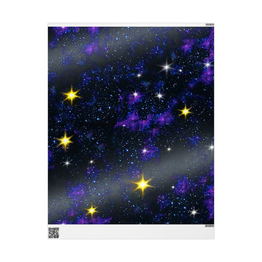 Celestial Wrapping Paper - Starry Night Gift Wrap, Cosmic Gift Wrap, Space Party Decor, Universe Theme Present Wrap, Night Sky Packaging - Seasonly