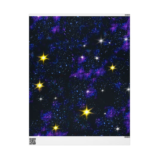 Celestial Wrapping Paper - Starry Night Gift Wrap, Cosmic Gift Wrap, Space Party Decor, Universe Theme Present Wrap, Night Sky Packaging - Seasonly
