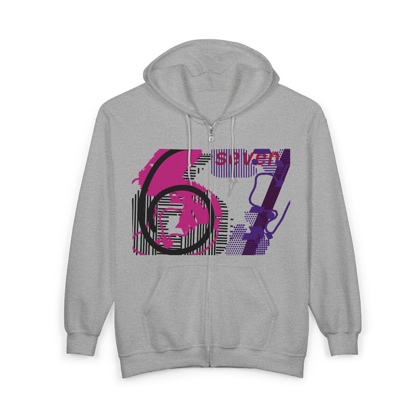 Funky Graphic Zip - Up Hoodie, Unisex Hoodie, Streetwear Sweatshirt, Birthday Gift, Casual Jacket, Graphic Apparel - Seasonly