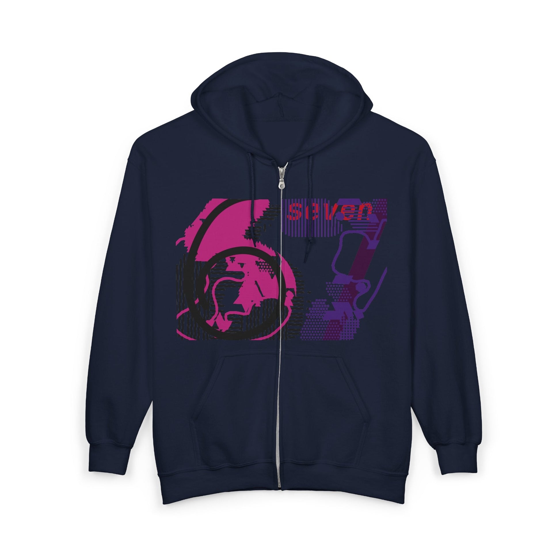 Funky Graphic Zip - Up Hoodie, Unisex Hoodie, Streetwear Sweatshirt, Birthday Gift, Casual Jacket, Graphic Apparel - Seasonly