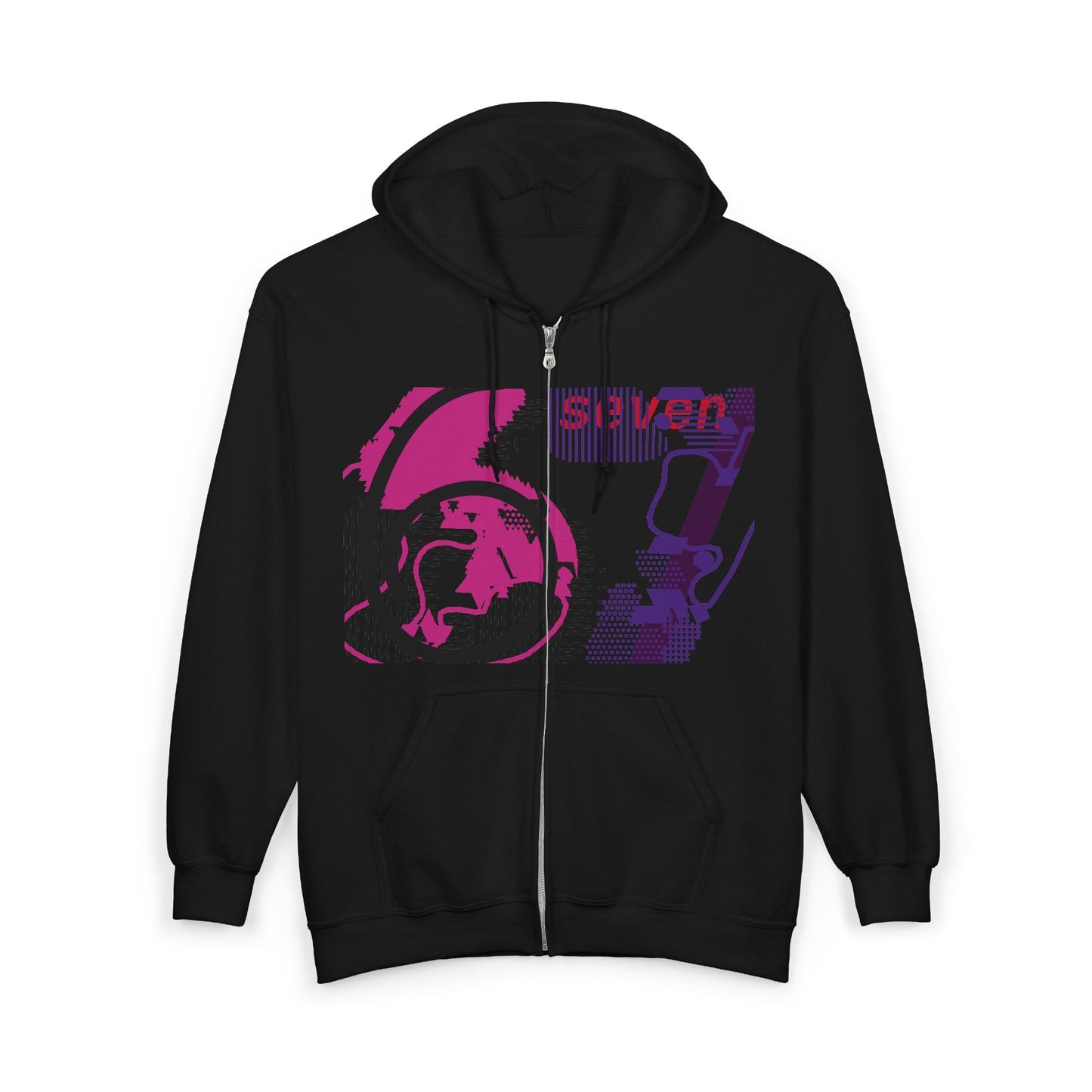 Funky Graphic Zip - Up Hoodie, Unisex Hoodie, Streetwear Sweatshirt, Birthday Gift, Casual Jacket, Graphic Apparel - Seasonly