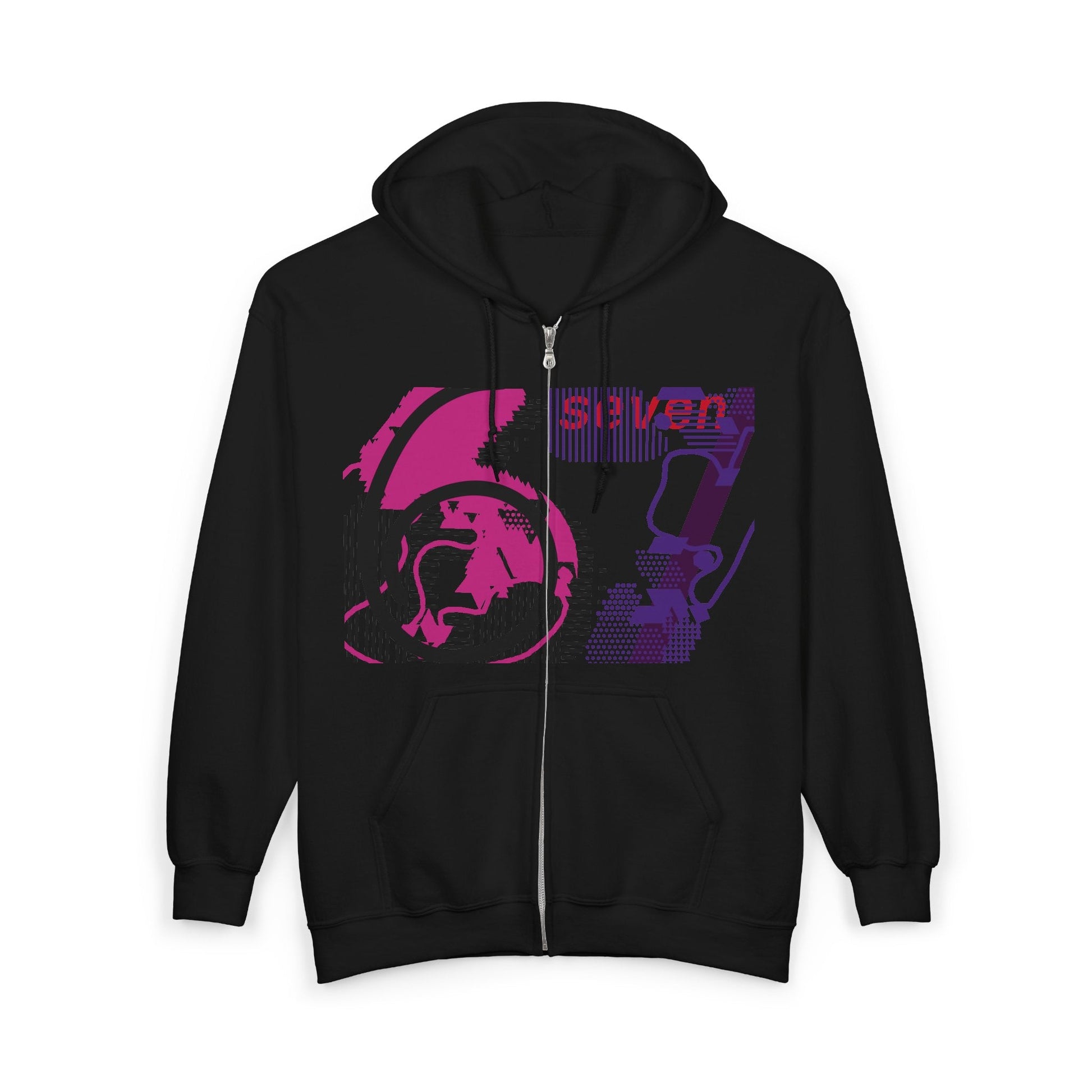 Funky Graphic Zip - Up Hoodie, Unisex Hoodie, Streetwear Sweatshirt, Birthday Gift, Casual Jacket, Graphic Apparel - Seasonly