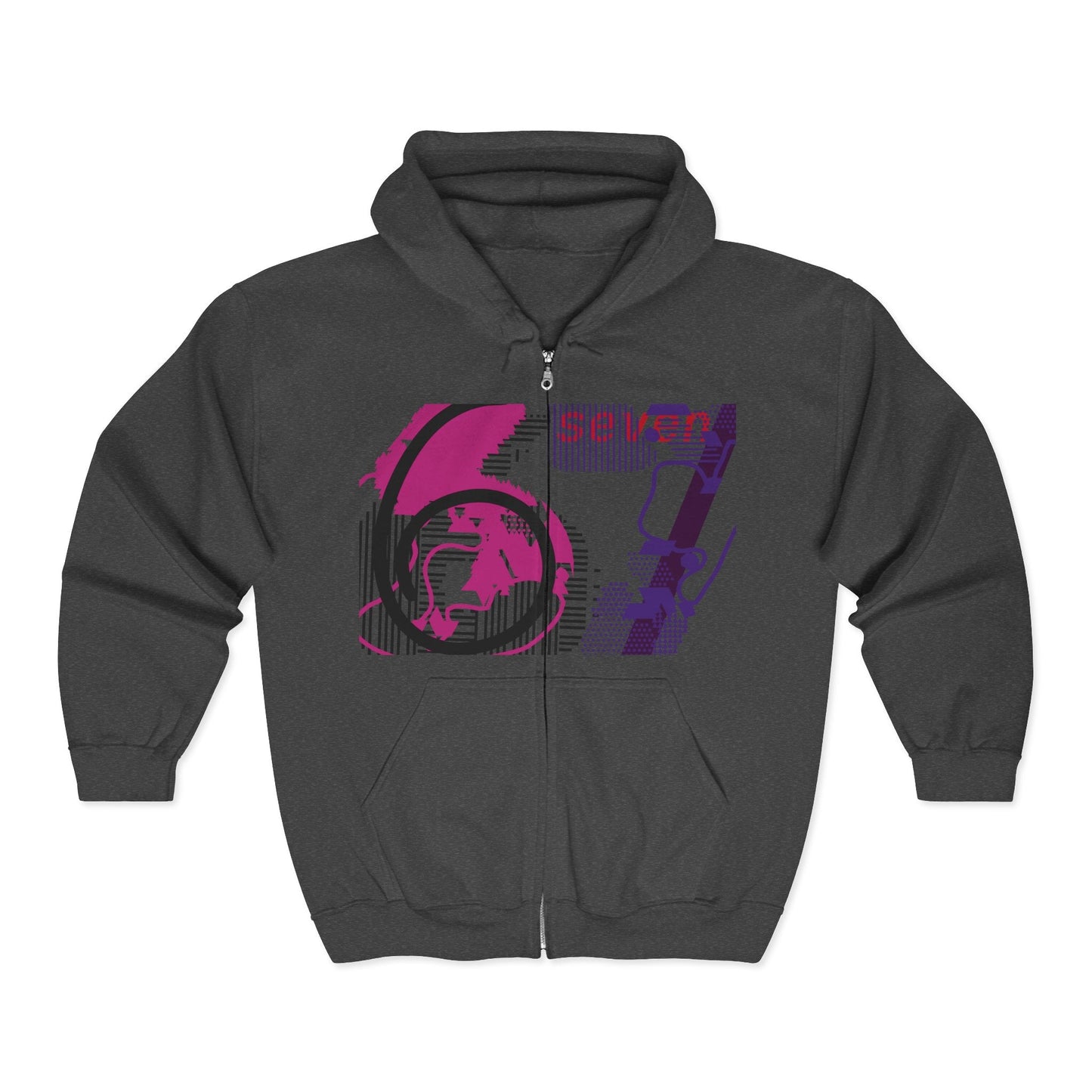 Funky Graphic Zip - Up Hoodie, Unisex Hoodie, Streetwear Sweatshirt, Birthday Gift, Casual Jacket, Graphic Apparel - Seasonly
