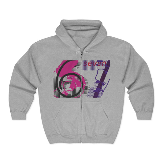 Funky Graphic Zip - Up Hoodie, Unisex Hoodie, Streetwear Sweatshirt, Birthday Gift, Casual Jacket, Graphic Apparel - Seasonly