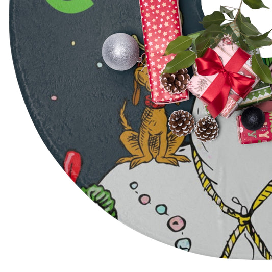 Merry Grinchmas Christmas Tree Skirt, Holiday Decor, Festive Gift, Winter Home Accessory, Grinch Tree Skirt, Family Christmas Decoration - Seasonly