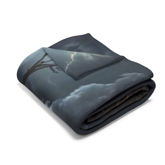 Stormy Lightning Fleece Blanket, Cozy Home Decor, Gothic Wall Art, Unique Gift, Halloween, Movie Night Blankets, Fantasy Decor - Fallhaul